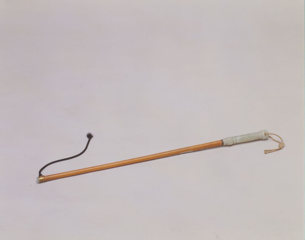 图片[1]-Jade handle engraved with poetry cane horsewhip-China Archive